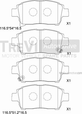 Trevi Automotive PF1431 - Kit de plaquettes de frein, frein à disque cwaw.fr