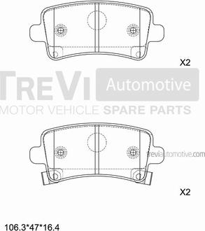 Trevi Automotive PF1438 - Kit de plaquettes de frein, frein à disque cwaw.fr