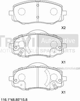 Trevi Automotive PF1429 - Kit de plaquettes de frein, frein à disque cwaw.fr