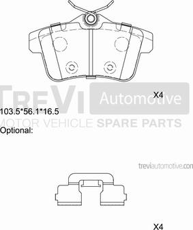 Trevi Automotive PF1424 - Kit de plaquettes de frein, frein à disque cwaw.fr