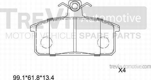 Trevi Automotive PF1425 - Kit de plaquettes de frein, frein à disque cwaw.fr