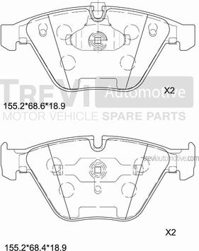 Trevi Automotive PF1423 - Kit de plaquettes de frein, frein à disque cwaw.fr