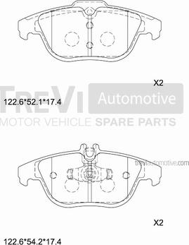 Trevi Automotive PF1422 - Kit de plaquettes de frein, frein à disque cwaw.fr