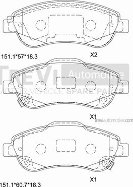 Trevi Automotive PF1427 - Kit de plaquettes de frein, frein à disque cwaw.fr