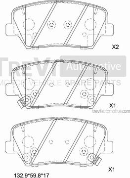 Trevi Automotive PF1474 - Kit de plaquettes de frein, frein à disque cwaw.fr