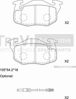 Trevi Automotive PF1476 - Kit de plaquettes de frein, frein à disque cwaw.fr