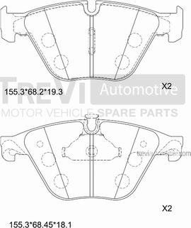 Trevi Automotive PF1470 - Kit de plaquettes de frein, frein à disque cwaw.fr