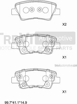 Trevi Automotive PF1472 - Kit de plaquettes de frein, frein à disque cwaw.fr