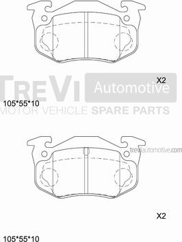 Trevi Automotive PF1599 - Kit de plaquettes de frein, frein à disque cwaw.fr