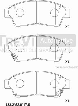 Trevi Automotive PF1594 - Kit de plaquettes de frein, frein à disque cwaw.fr