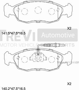 Trevi Automotive PF1598 - Kit de plaquettes de frein, frein à disque cwaw.fr