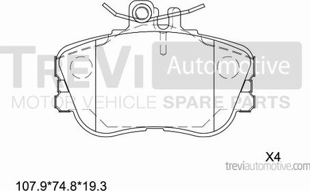 Trevi Automotive PF1592 - Kit de plaquettes de frein, frein à disque cwaw.fr