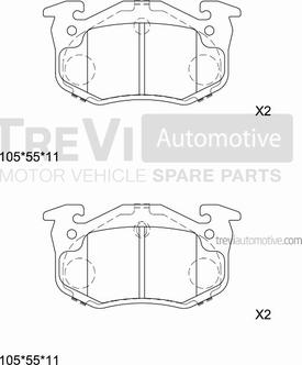 Trevi Automotive PF1546 - Kit de plaquettes de frein, frein à disque cwaw.fr