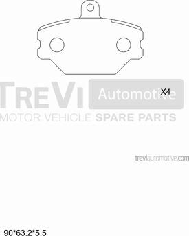 Trevi Automotive PF1541 - Kit de plaquettes de frein, frein à disque cwaw.fr