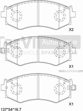 Trevi Automotive PF1554 - Kit de plaquettes de frein, frein à disque cwaw.fr