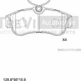 Trevi Automotive PF1555 - Kit de plaquettes de frein, frein à disque cwaw.fr