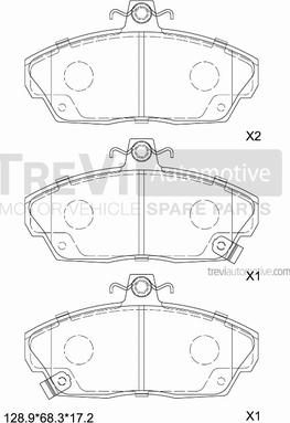 Trevi Automotive PF1556 - Kit de plaquettes de frein, frein à disque cwaw.fr