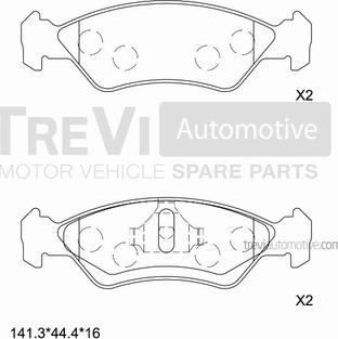 Trevi Automotive PF1552 - Kit de plaquettes de frein, frein à disque cwaw.fr