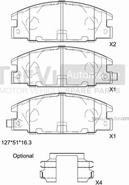 Trevi Automotive PF1564 - Kit de plaquettes de frein, frein à disque cwaw.fr