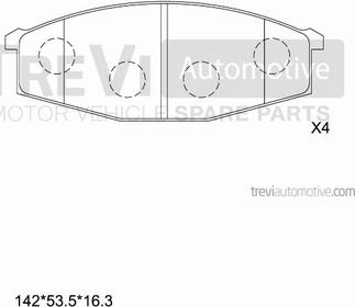 Trevi Automotive PF1560 - Kit de plaquettes de frein, frein à disque cwaw.fr