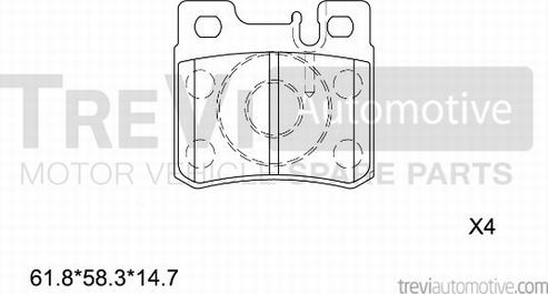 Trevi Automotive PF1561 - Kit de plaquettes de frein, frein à disque cwaw.fr