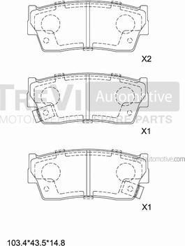 Trevi Automotive PF1568 - Kit de plaquettes de frein, frein à disque cwaw.fr