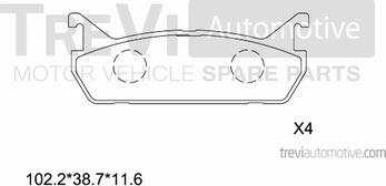 Trevi Automotive PF1562 - Kit de plaquettes de frein, frein à disque cwaw.fr