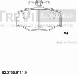 Trevi Automotive PF1567 - Kit de plaquettes de frein, frein à disque cwaw.fr