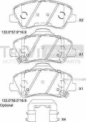 Trevi Automotive PF1506 - Kit de plaquettes de frein, frein à disque cwaw.fr