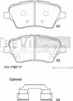 Trevi Automotive PF1501 - Kit de plaquettes de frein, frein à disque cwaw.fr