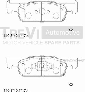 Trevi Automotive PF1503 - Kit de plaquettes de frein, frein à disque cwaw.fr