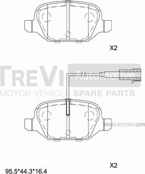 Trevi Automotive PF1514 - Kit de plaquettes de frein, frein à disque cwaw.fr