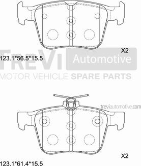 Trevi Automotive PF1516 - Kit de plaquettes de frein, frein à disque cwaw.fr