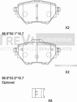 Trevi Automotive PF1511 - Kit de plaquettes de frein, frein à disque cwaw.fr