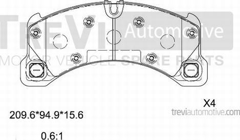 Trevi Automotive PF1518 - Kit de plaquettes de frein, frein à disque cwaw.fr