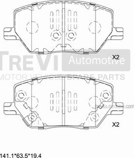 Trevi Automotive PF1512 - Kit de plaquettes de frein, frein à disque cwaw.fr