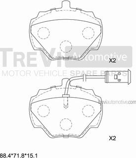 Trevi Automotive PF1517 - Kit de plaquettes de frein, frein à disque cwaw.fr