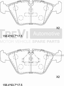 Trevi Automotive PF1580 - Kit de plaquettes de frein, frein à disque cwaw.fr