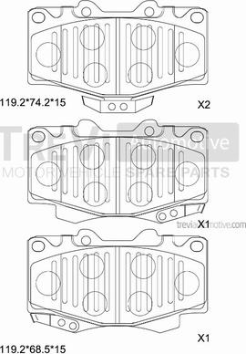 Trevi Automotive PF1582 - Kit de plaquettes de frein, frein à disque cwaw.fr