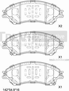 Trevi Automotive PF1535 - Kit de plaquettes de frein, frein à disque cwaw.fr