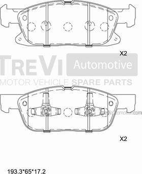 Trevi Automotive PF1537 - Kit de plaquettes de frein, frein à disque cwaw.fr