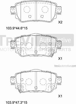 Trevi Automotive PF1529 - Kit de plaquettes de frein, frein à disque cwaw.fr