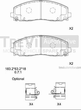 Trevi Automotive PF1525 - Kit de plaquettes de frein, frein à disque cwaw.fr