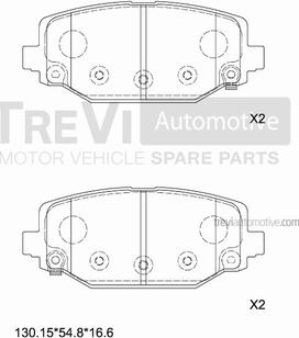 Trevi Automotive PF1523 - Kit de plaquettes de frein, frein à disque cwaw.fr