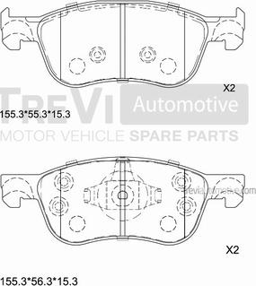 Trevi Automotive PF1527 - Kit de plaquettes de frein, frein à disque cwaw.fr