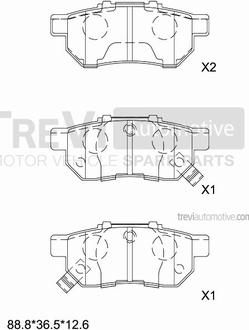 Trevi Automotive PF1579 - Kit de plaquettes de frein, frein à disque cwaw.fr