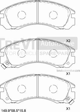 Trevi Automotive PF1575 - Kit de plaquettes de frein, frein à disque cwaw.fr