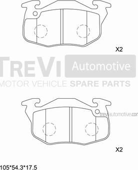 Trevi Automotive PF1570 - Kit de plaquettes de frein, frein à disque cwaw.fr