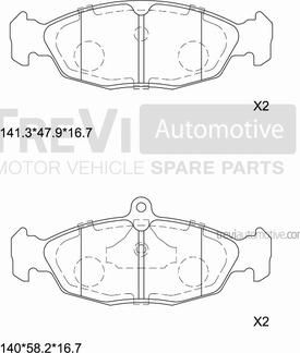 Trevi Automotive PF1571 - Kit de plaquettes de frein, frein à disque cwaw.fr