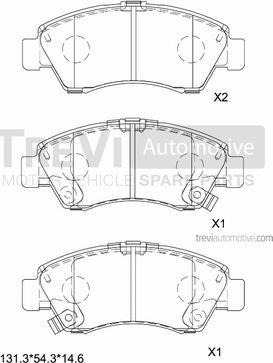 Trevi Automotive PF1578 - Kit de plaquettes de frein, frein à disque cwaw.fr